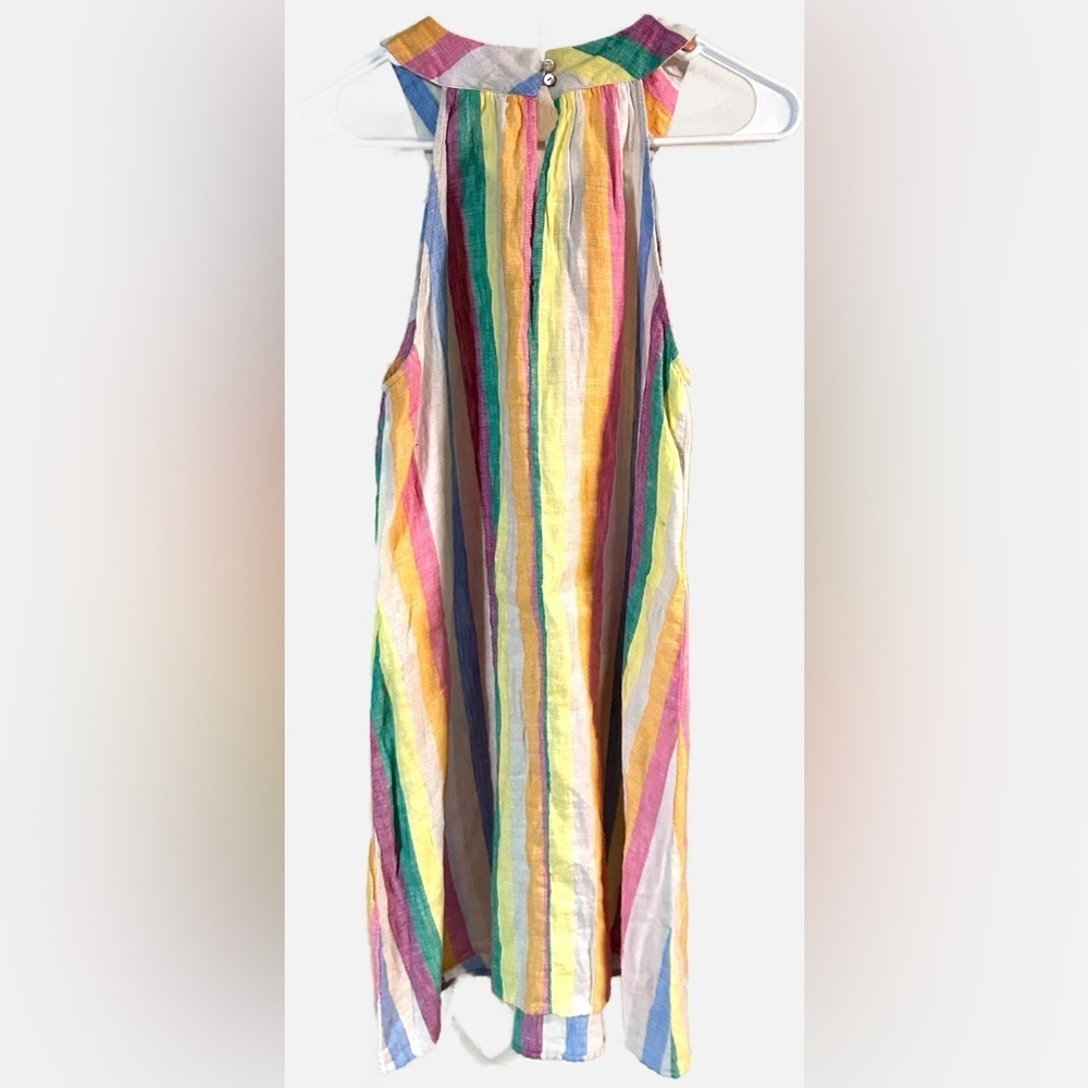 C&C California Rainbow‎ Stripe Linen Halter Dress Boho Beach Festival Summer S - Picture 3 of 10